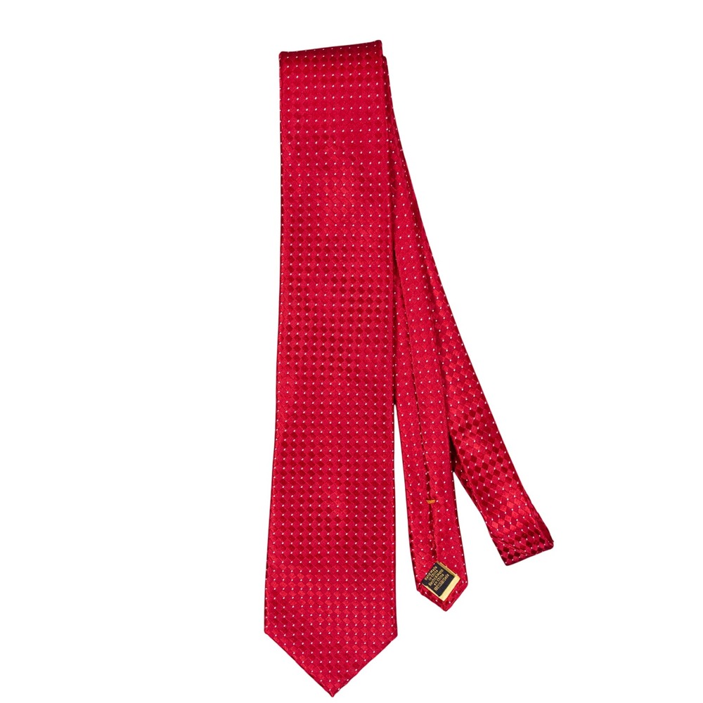 Donald J. Trump Necktie Signature Collection Mens OS Silk Red Square Micro Dot